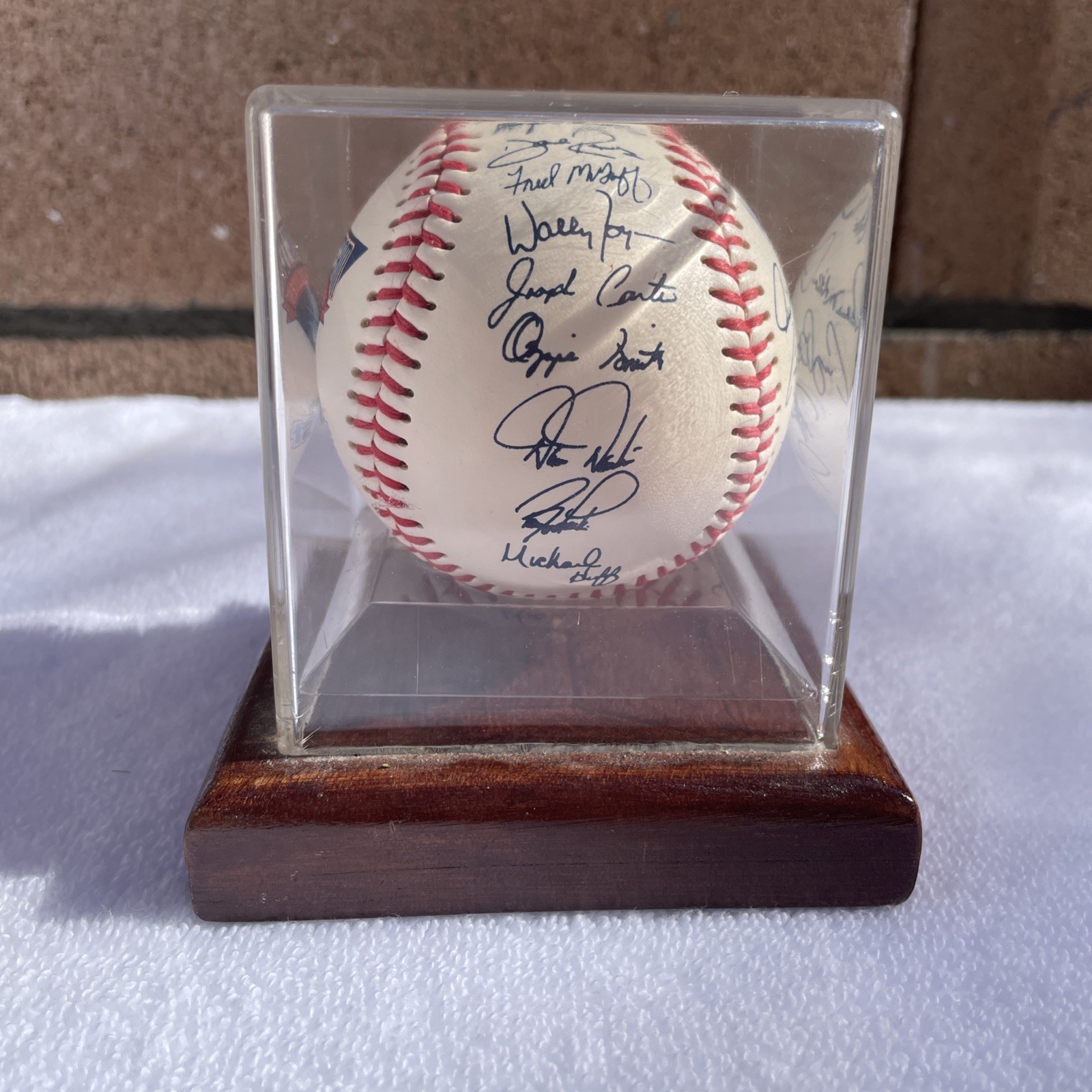 Autographed Baseball Multi Signed MLB Coaches Caring Team Athletes Crest