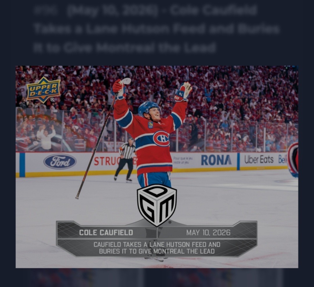 EPACK ONLY 2025-26 Upper Deck Cole Caufield May 10th 2026 /599 Canadiens