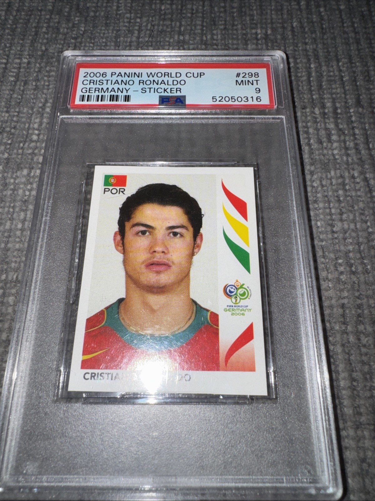 2006 Panini FIFA World Cup Germany – Cristiano Ronaldo – Sticker- PSA 9 MINT!