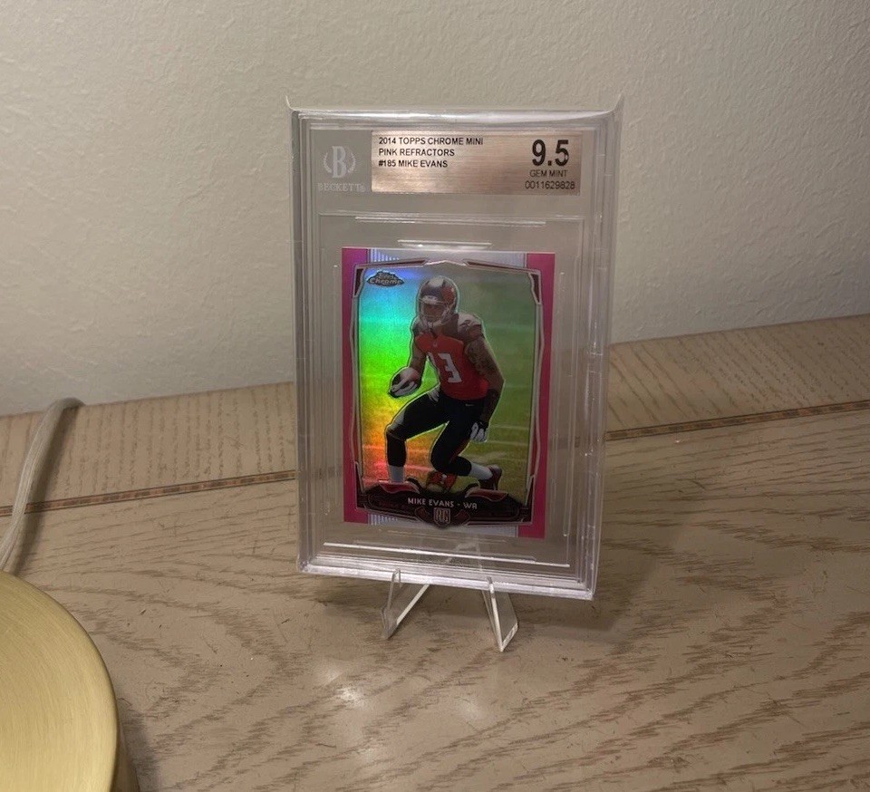 2014 Topps Chrome Mini Mike Evans #185 BCA Pink Refractor /25 (RC)