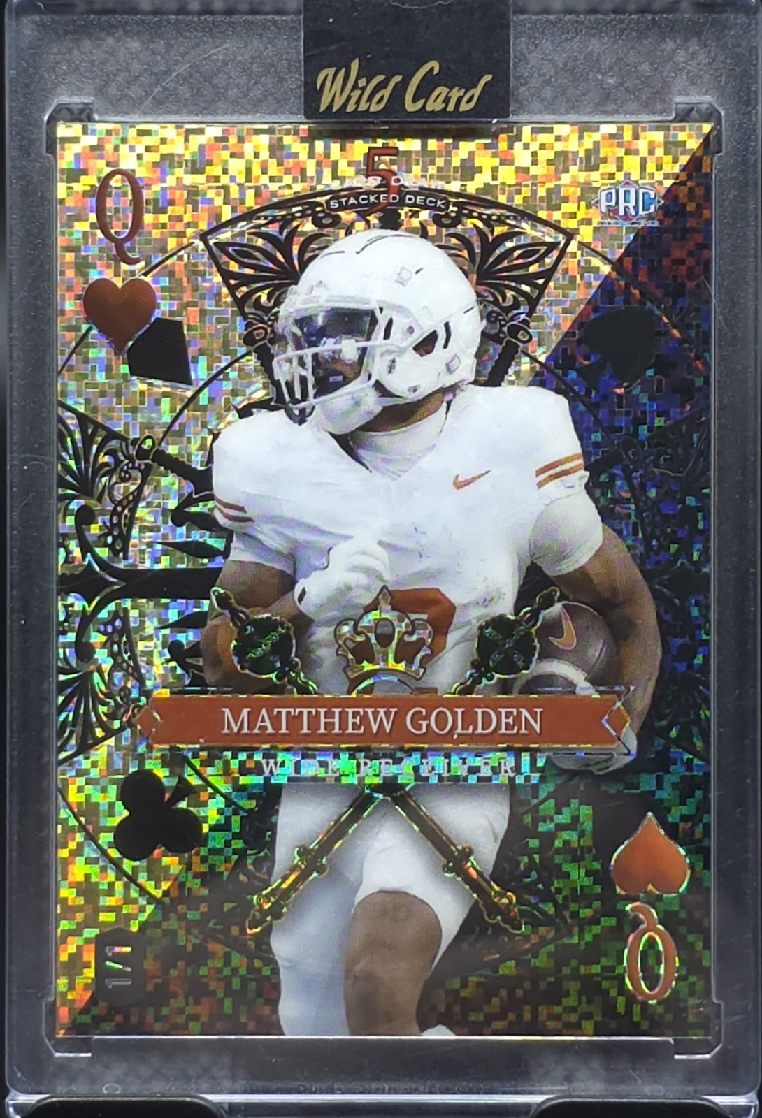 Matthew Golden 2024 Wild Card 1/1 Black Gold Diagonal Mini Box Green Bay Packers