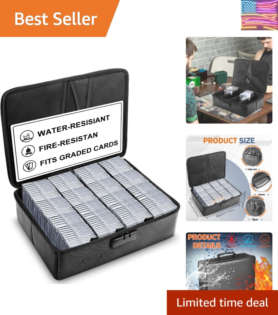 102+ 4 Row Graded Card Storage Box with Combination Lock, Waterproof and 5200…