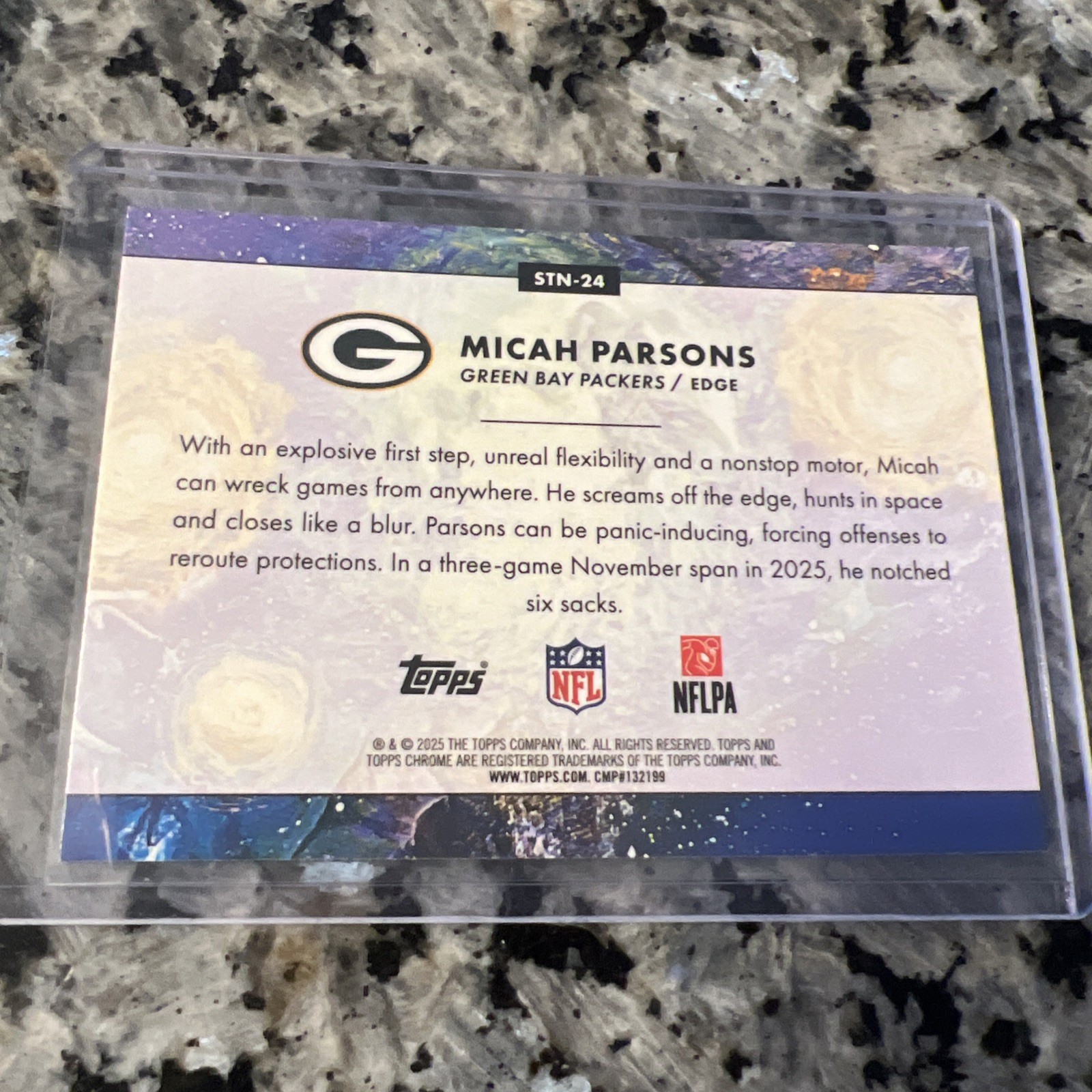 2025 Topps Cosmic Chrome Micah Parsons Stars in the Night #STN-24 Packers NFL