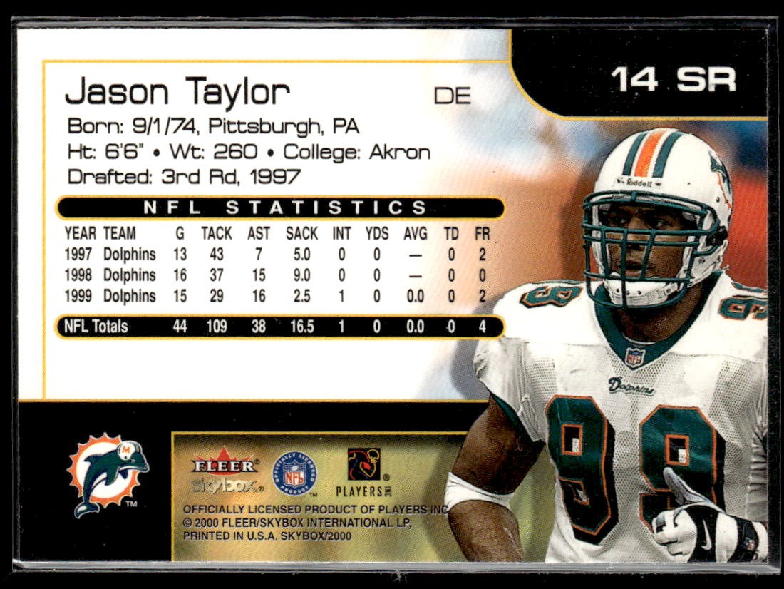 2000 SkyBox #14 SR Jason Taylor Star Rubies