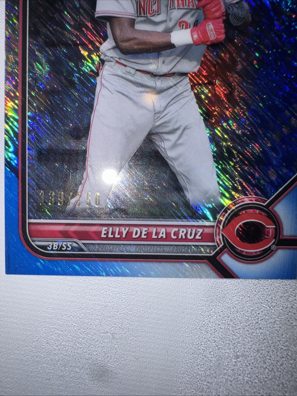 2022 1st Bowman – Chrome Elly De La Cruz #BCP-50 Blue Shimmer /150 RC Reds