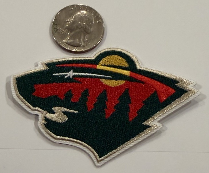 Minnesota Wild VINTAGE STYLE EMBROIDERED IRON ON PATCH 3”x 2” BEAUTIFUL!