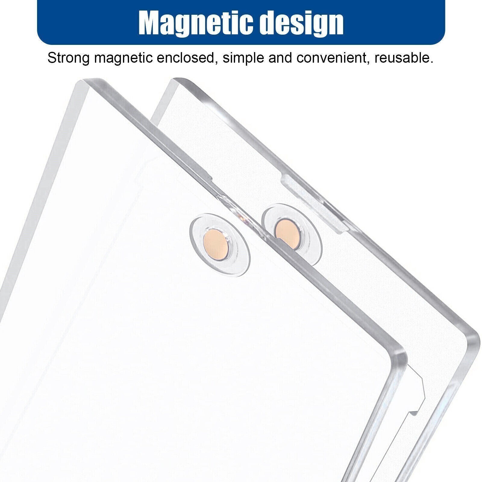 50 Pack Magnetic Trading Sports Card Holders 35pt One-Touch Hard UV Protection