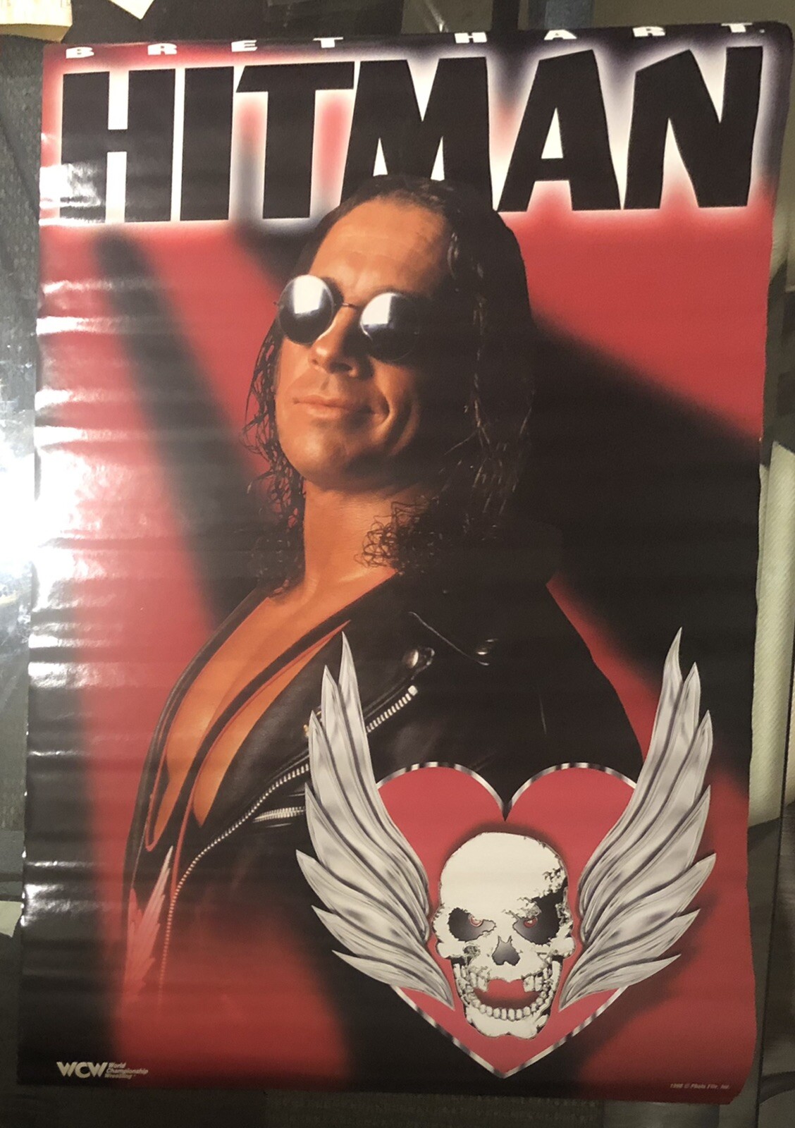 WCW Bret The Hitman Hart Large full size Vintage Original Poster WWE Wwf 23x35in