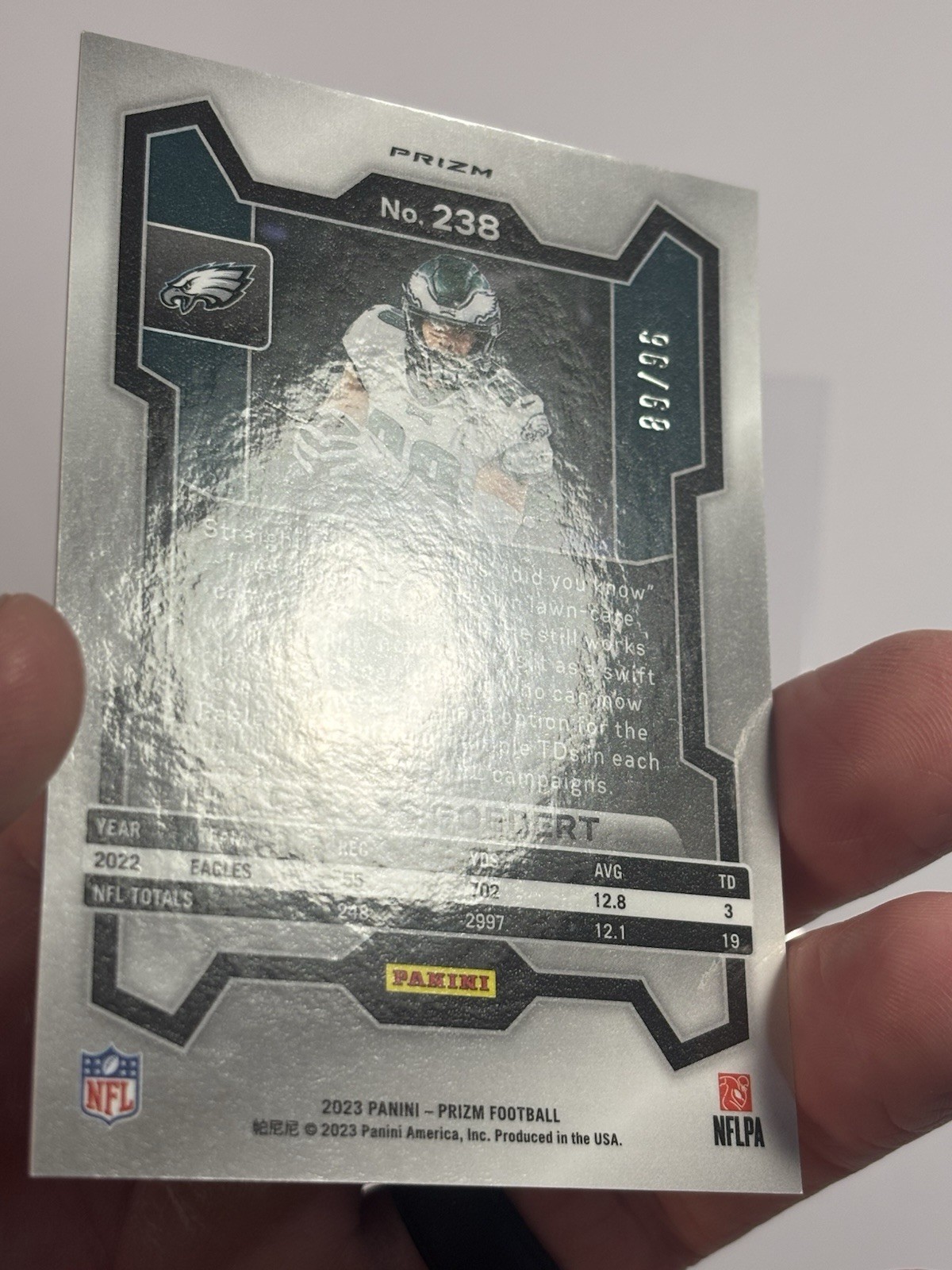 2023 Panini Prizm No Huddle Dallas Goedert /96 Blue Prizm Disco EAGLES Insert NM