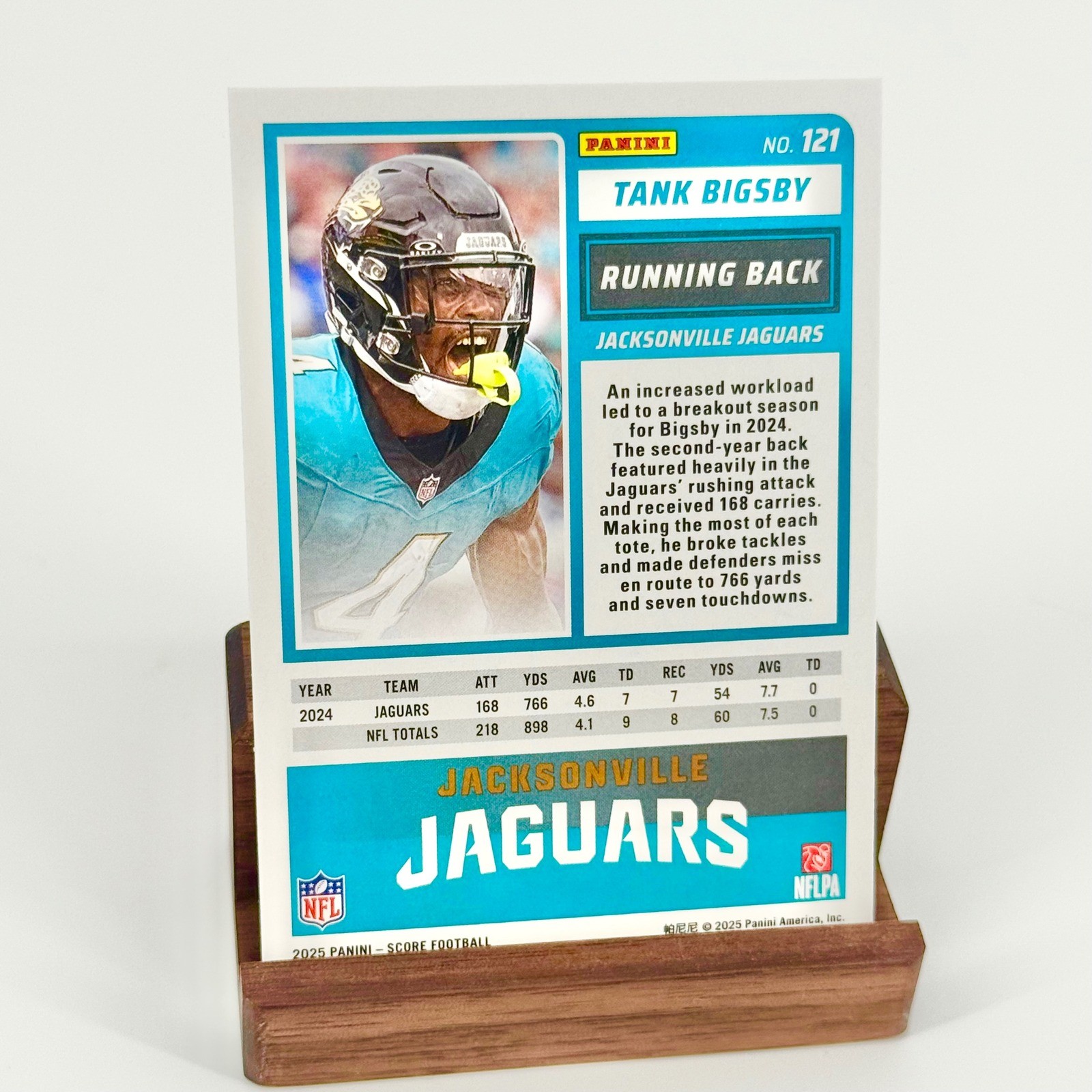 2025 Panini Score Tank Bigsby Jacksonville Jaguars Gold Parallel Card 162/499