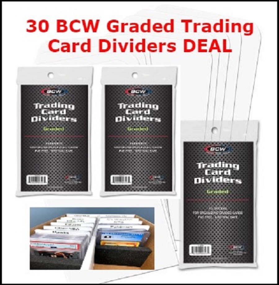 30 BCW Graded Trading Card Dividers Archival Quality w/ Write on Index Tab DEAL