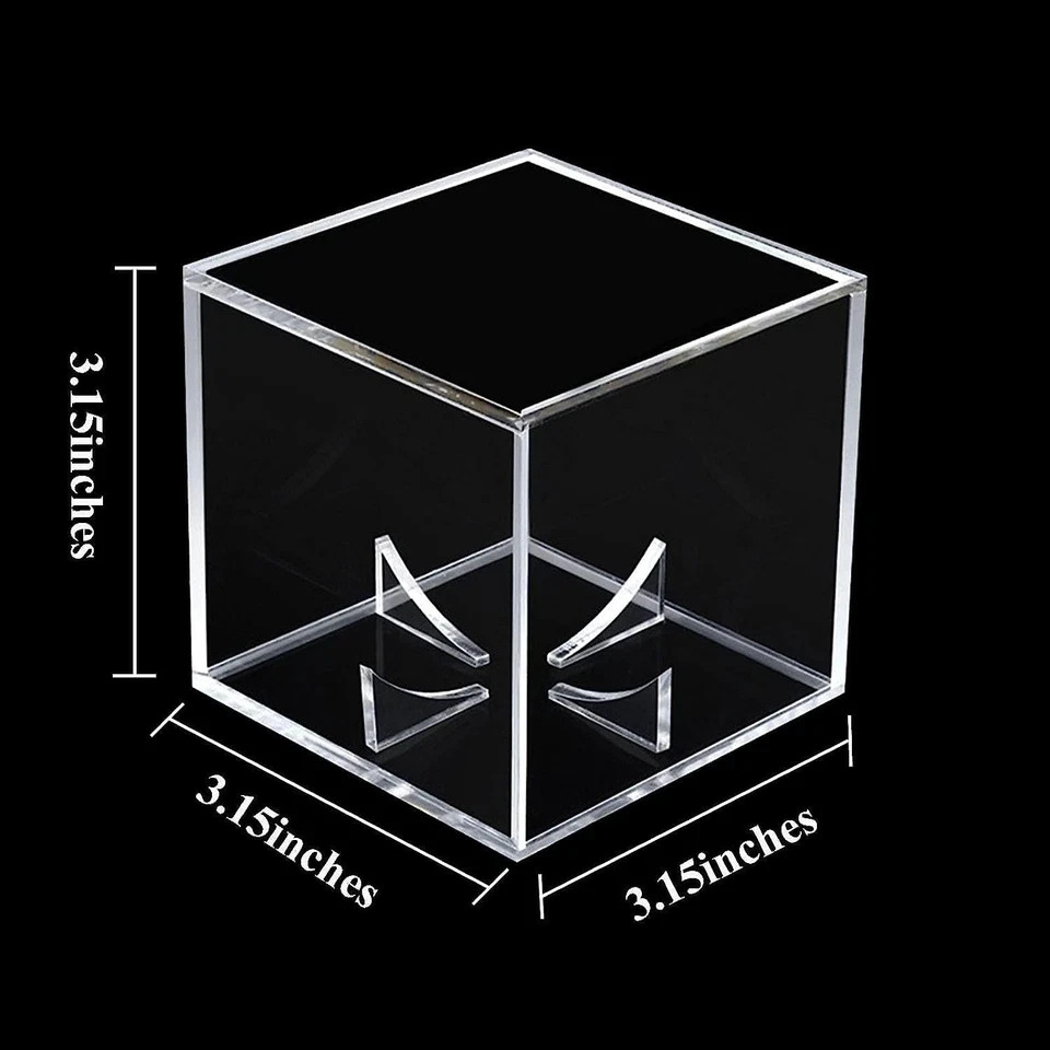 Baseball Display Case Uv Protected Acrylic Clear Baseball Holder Square Cube Bal