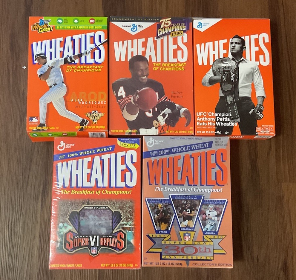 Sports memorabilia Wheaties Kellogg’s & General Mills Cereal Box Lot of 8