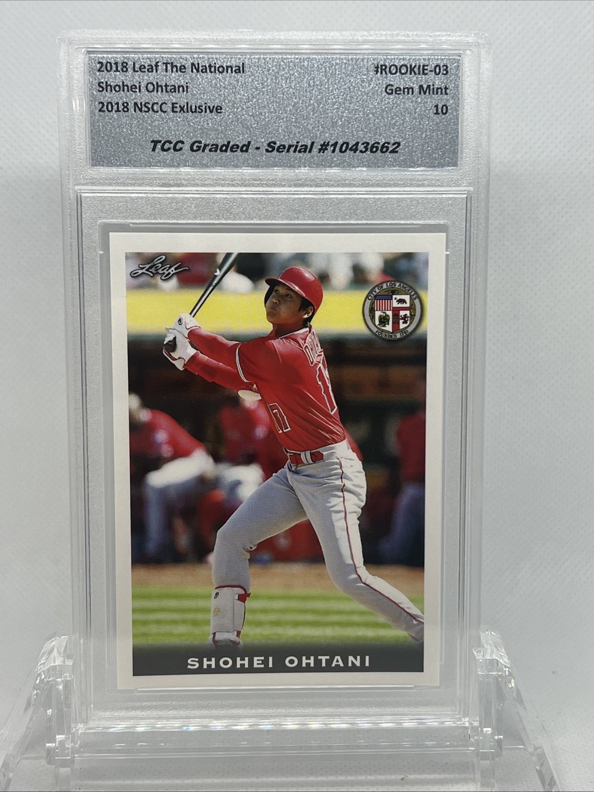 2018 Leaf The National Shohei Ohtani NSCC Rookie #3 TCC Graded Gem Mint 10