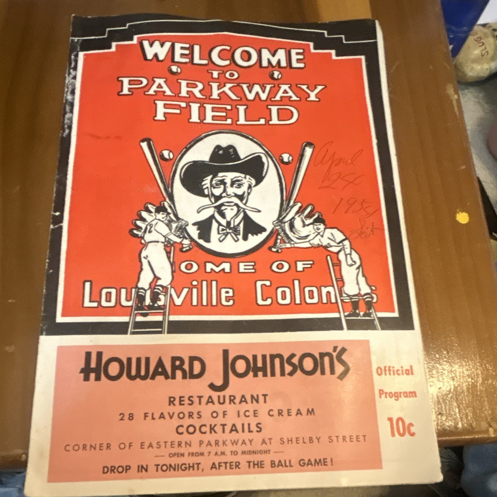 1954 Louisville Colonels Baseball Program Parkway Field w/ Scorecard