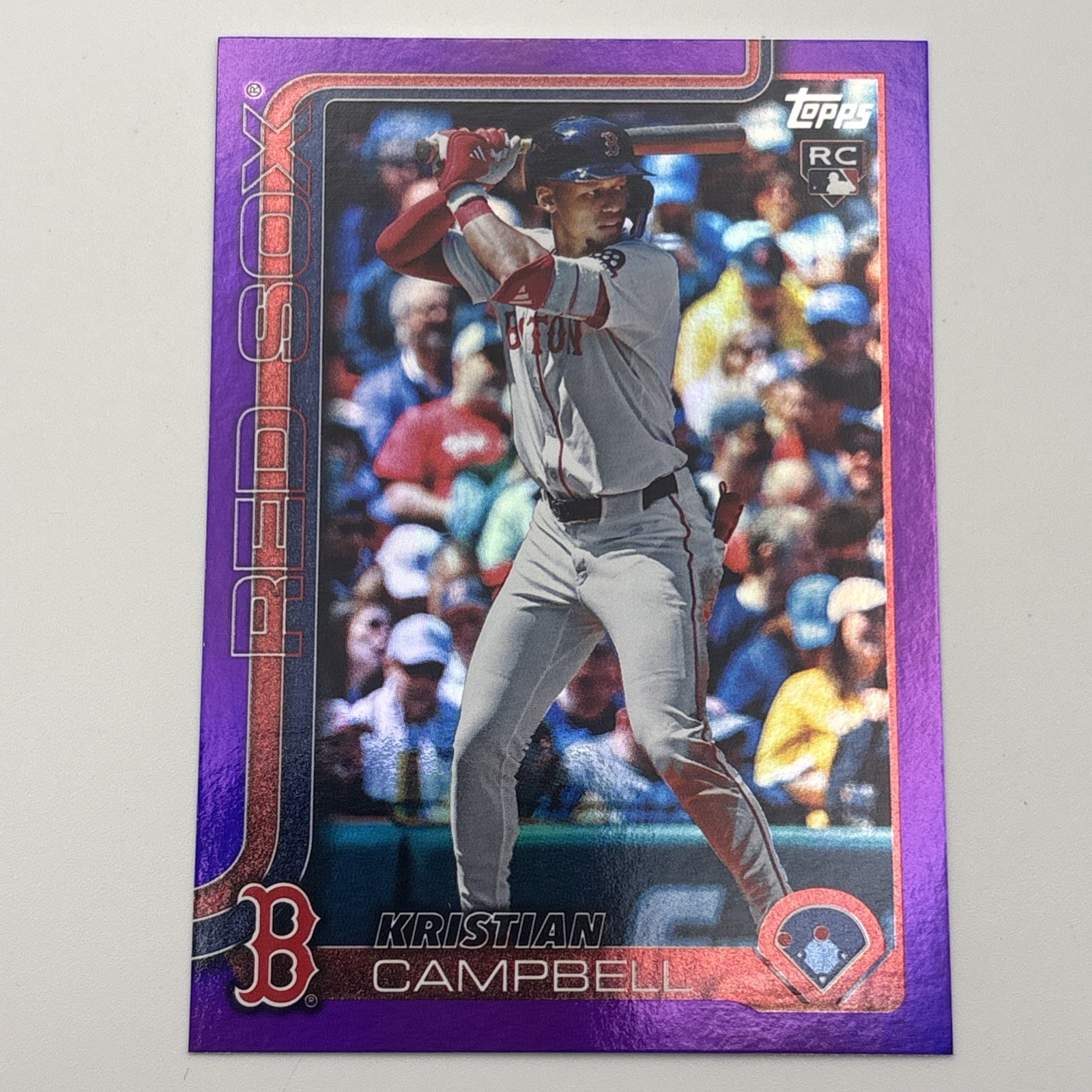 2025 Topps Update- Kristian Campbell #US1 Purple Rainbow Foil 038/250 (RC)