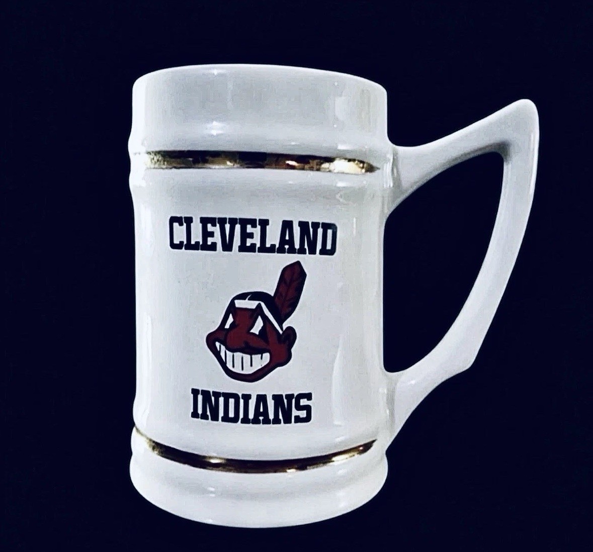 Cleveland Indians Vintage Mug Beer Stein Baseball MLB Mascot Logo Wahoo Ceramic