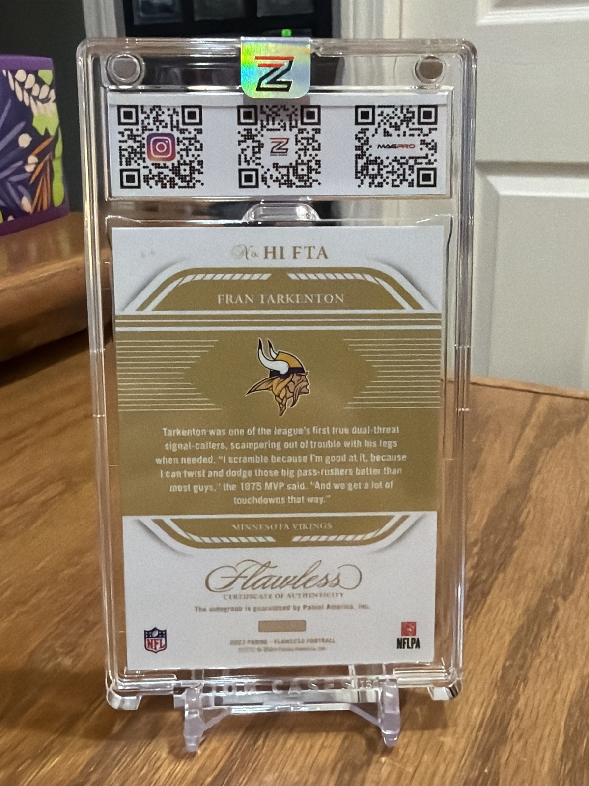 2023 Panini Flawless Fran Tarkenton Honored Ink Auto #/25 Vikings in New Case