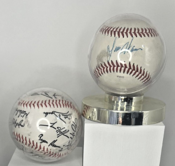 Two MLB Mystery Baseballs – One w/ Signature, one w/ Printed Replica Signatures