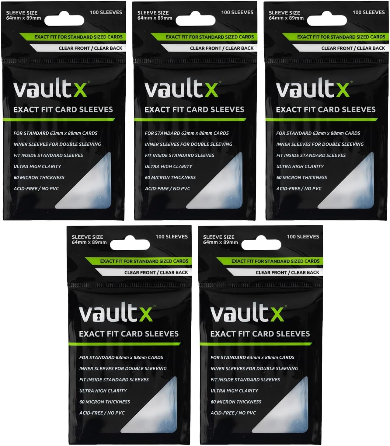 Vault X Exact Fit Trading Card Sleeves – High Clarity Perfect Fit Inner Sleev…