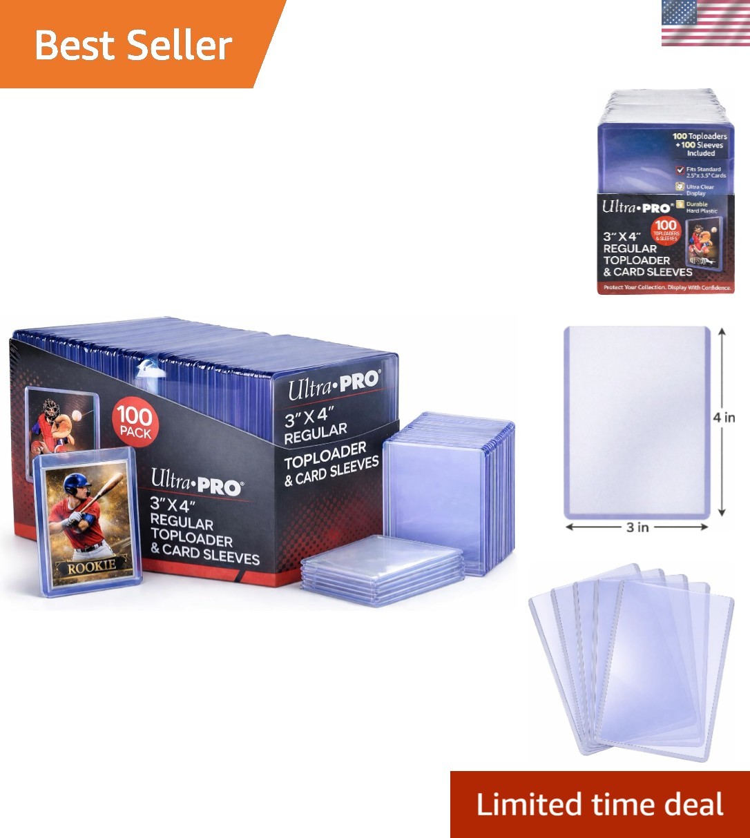3″ x 4″ Clear Regular TopLoaders For Cards With Card Sleeves Bundle Standard …