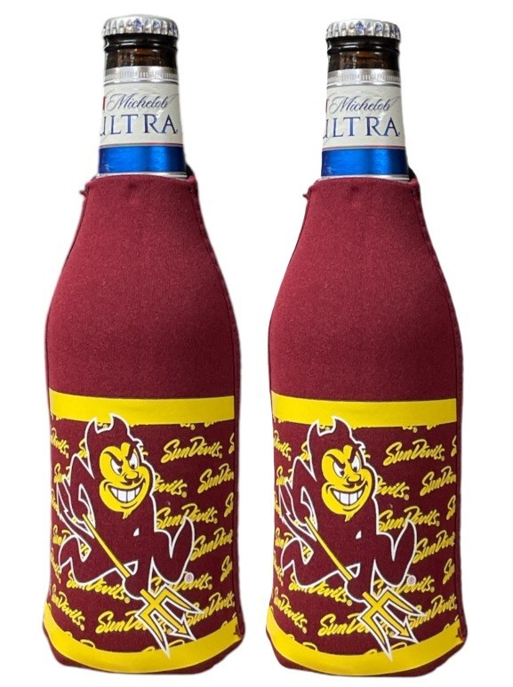 Lot 2 NCAA Arizona State Sun Devils Insulated Koozie Beer Bottle Huggie Coolie