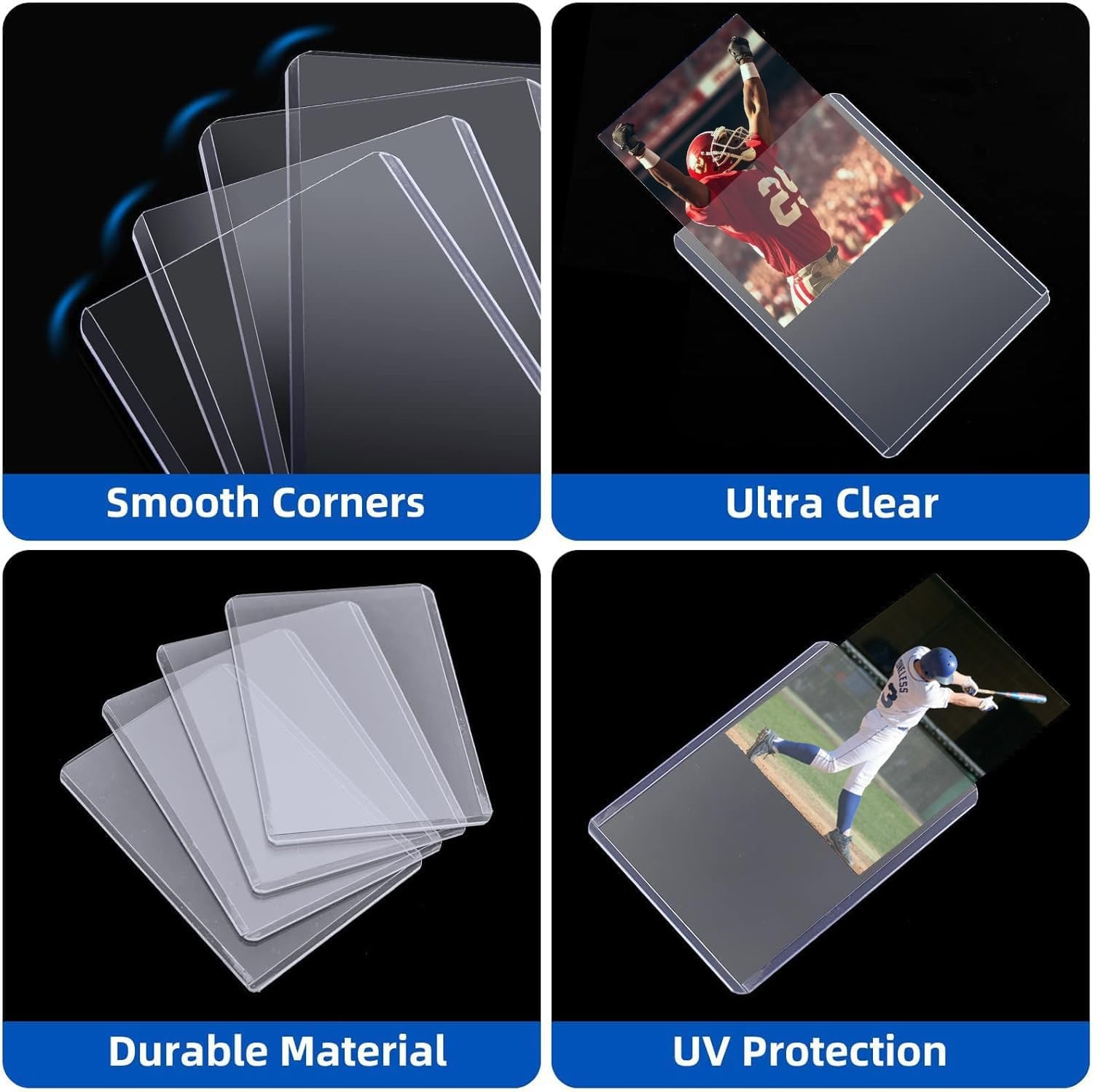 200 Pack Card Sleeves Hard Plastic, 3″X4″ Baseball Cards Protectors Plastic, …
