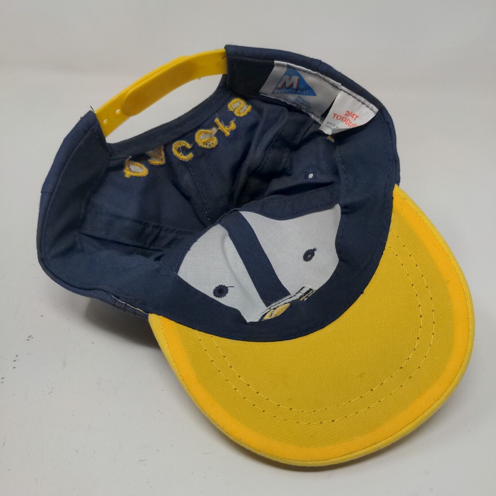 Mighty Mac Boy’s Snapback Hat Blue 2-4T Yellow Indiana Pacers Autographed Boomer