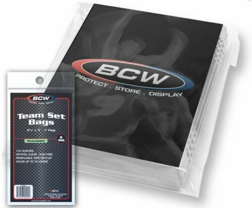 (2000 Count) BCW Resealable Team Set Bags (20 Packs) (3 3/8″ x 5″) Trading Card
