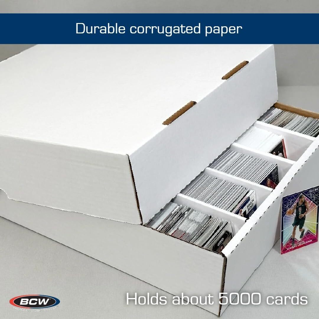 X3 BCW Quality 5000 Count Super Monster FULL LID Trading Card Slab Storage Boxes