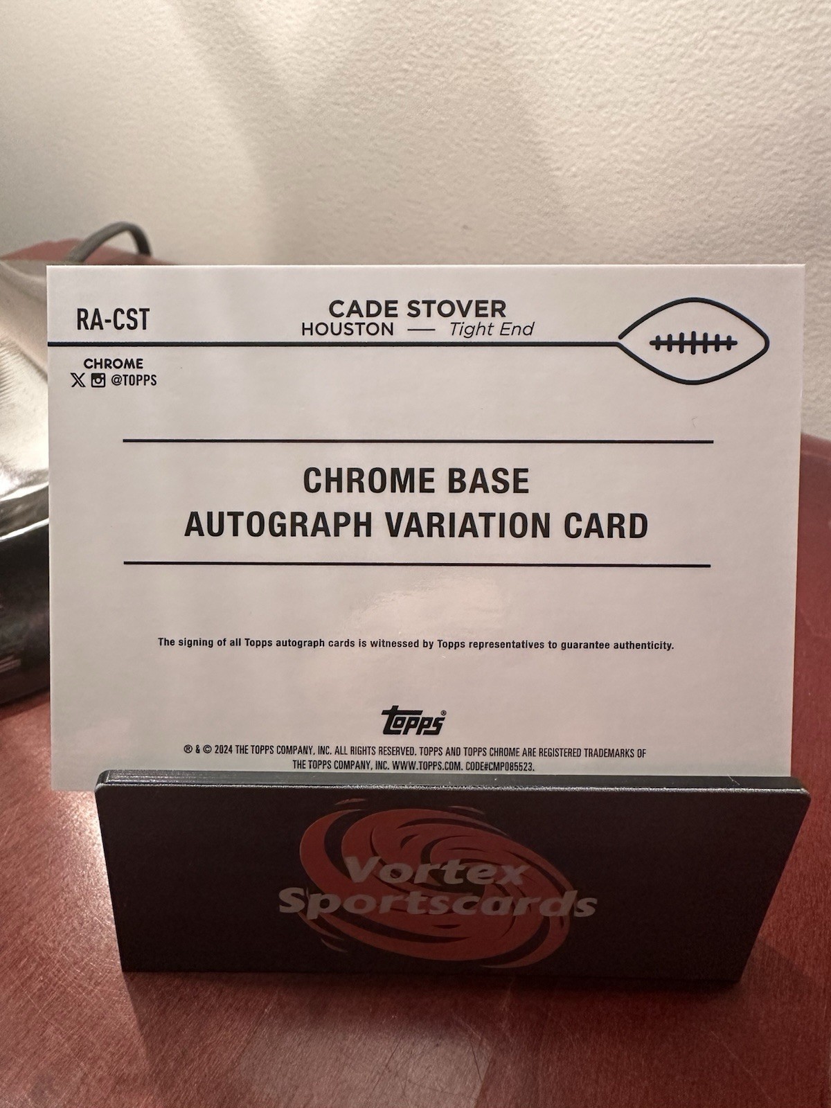 2024 Topps Chrome Rookie Red Geometric Refractor 1/5 Cade Stover #RA-CST Auto RC
