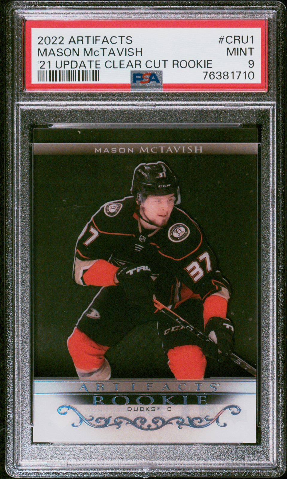 Artifacts Mason McTavish Clear Cut Rookie Update PSA 9 Ducks