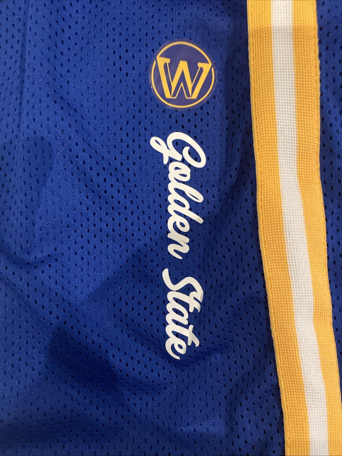Golden State Warriors Basketball Shorts Mens XL Retro NBA Mesh Shorts Royal Gold