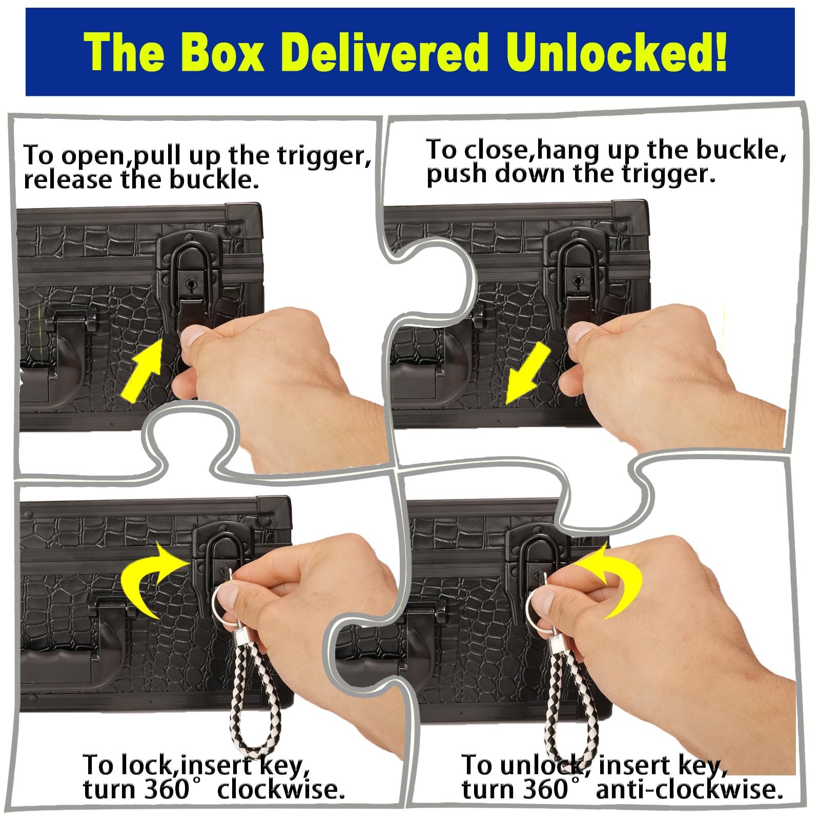 Lockable Portable Card Storage Box with Key Lock with Handle and Shoulder Str…