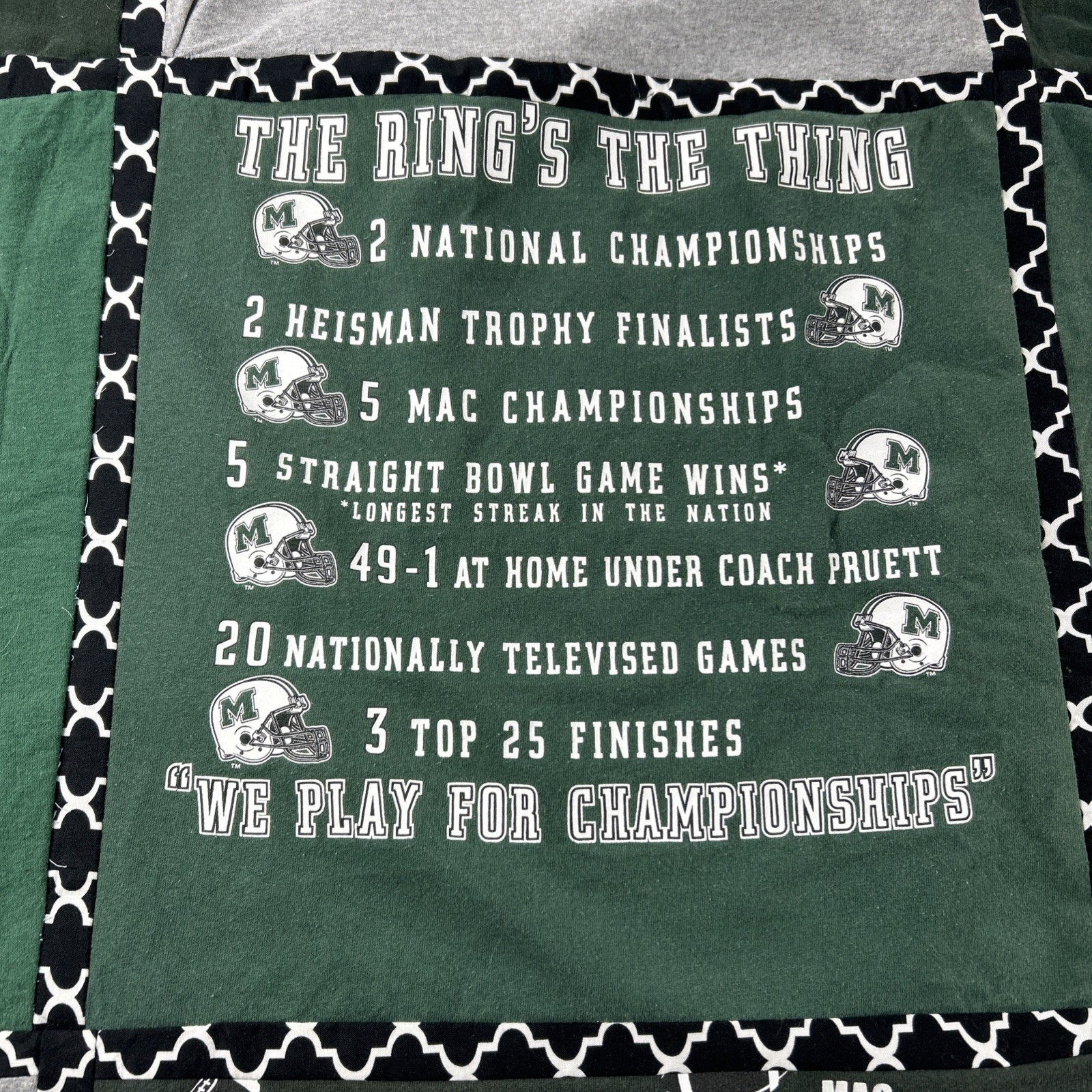 Marshall University Football West Virginia T Shirt Blanket Quilted Unfinished