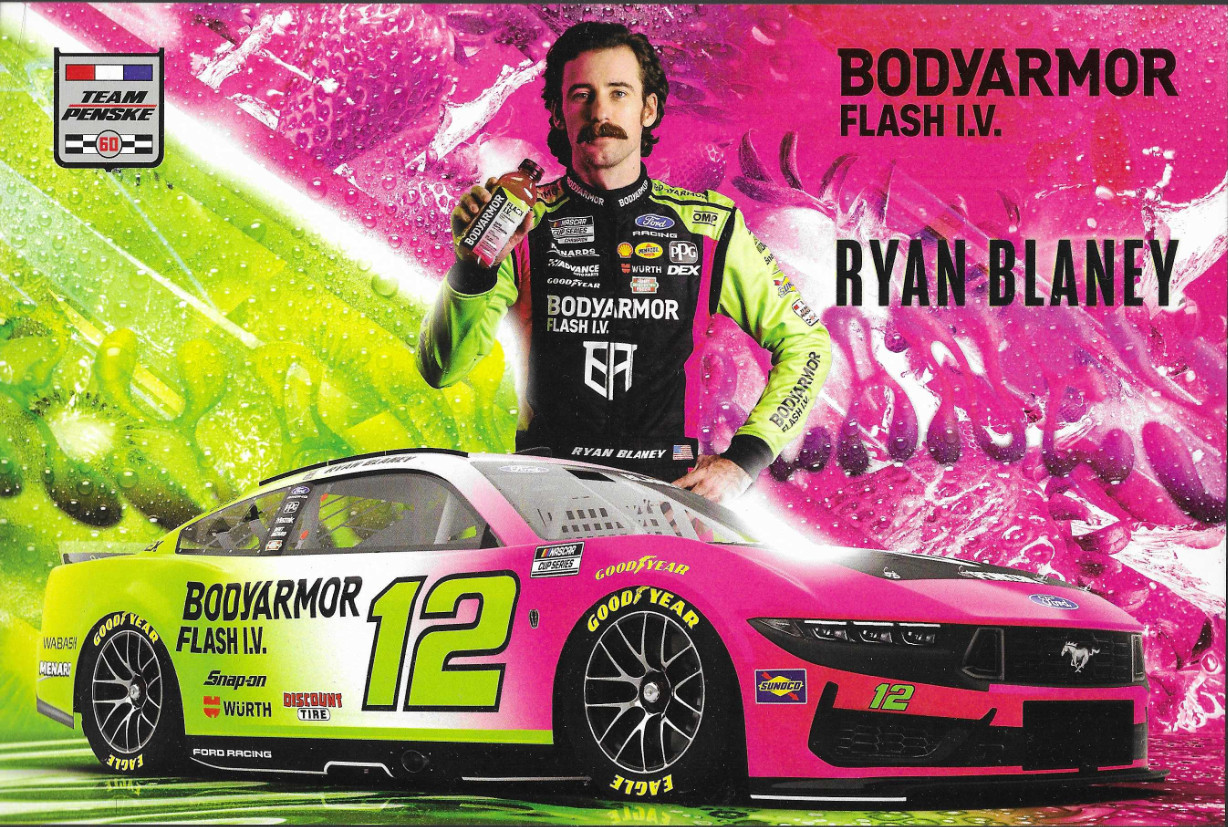 2026 RYAN BLANEY “PINK BODY ARMOR FLASH I.V.” #12 NASCAR CUP SERIES POSTCARD