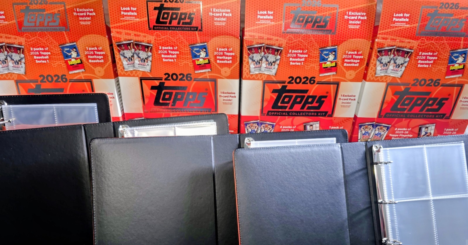 4X 2026 Topps Collectors Kit Binder with 10 Pages per binder In Original Boxes