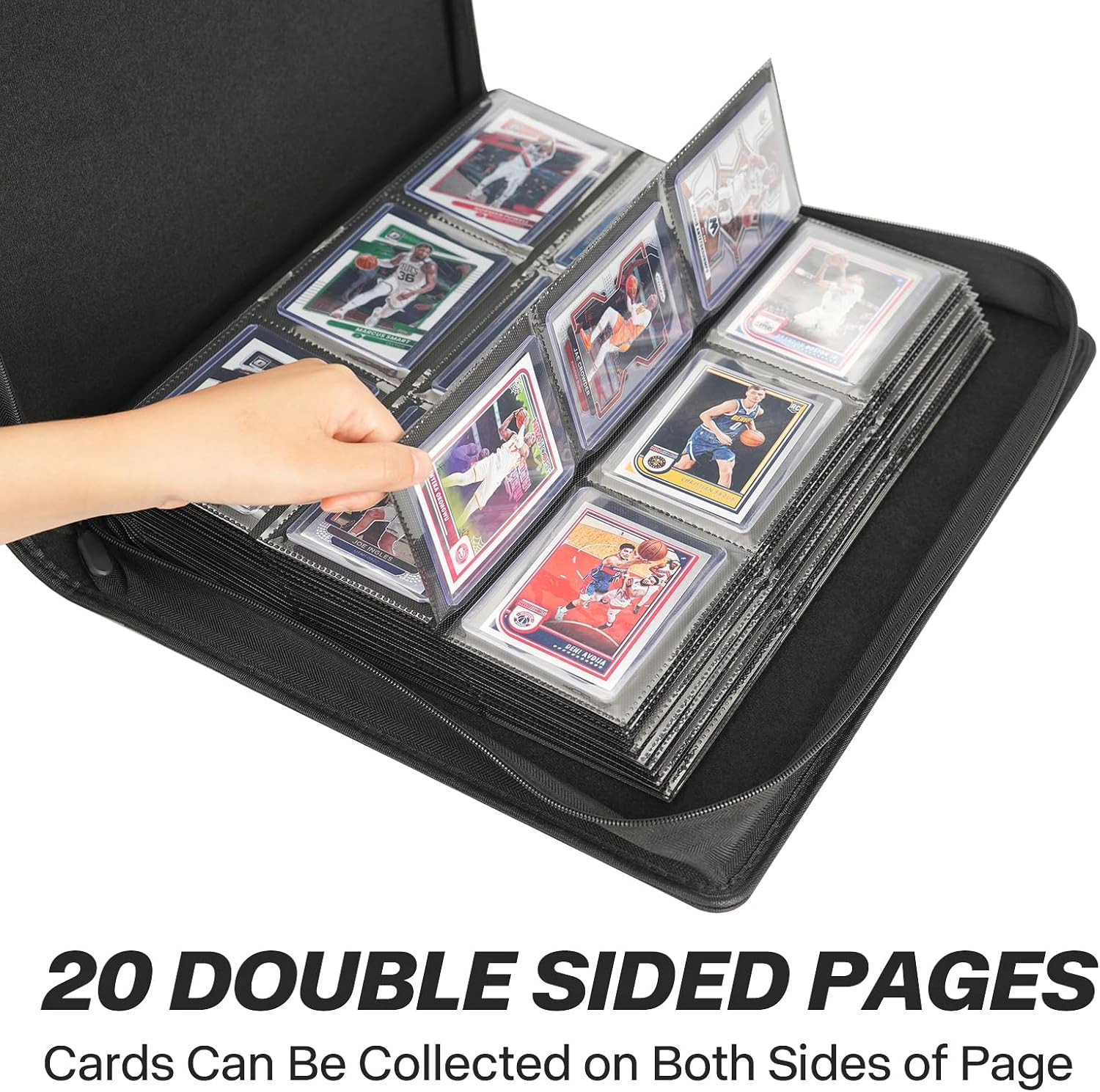 9 Pocket Toploader Binder, Holds 360 3”X4” Toploader Hard Cases, Sleeves Card Co