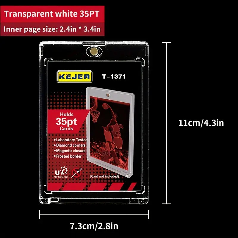 30 Pk 35pt Trading Card Pokemon, MTG, Sports Magnetic Card Holders UV Protection