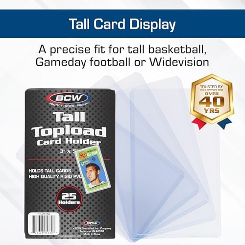 Tall Card Topload Holders – 25 Pack | Premium Top Loaders for Sports Trading