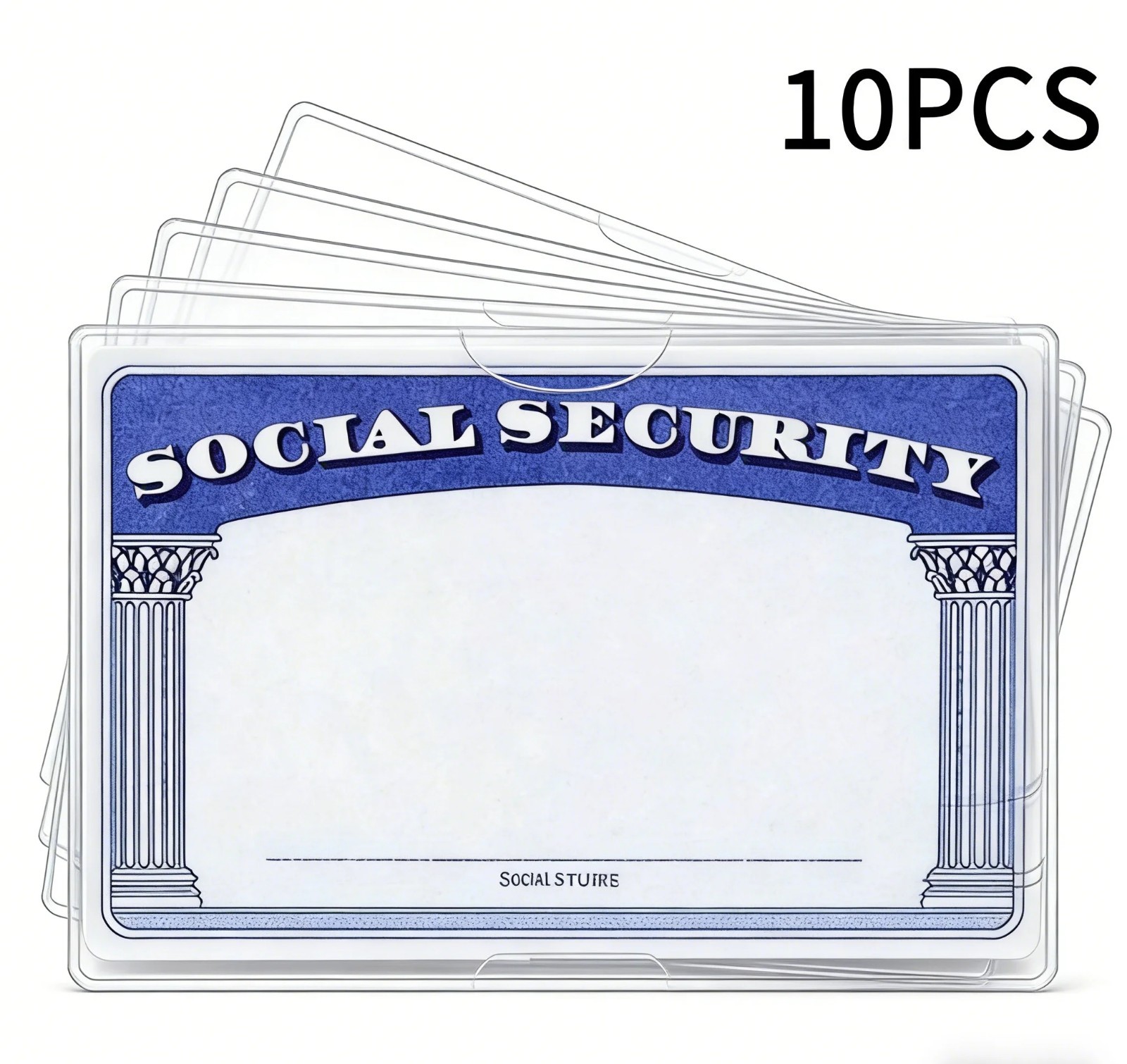 10pcs Card Holder Protector Sleeves Waterproof for ID SSN Medicare Cards Secure