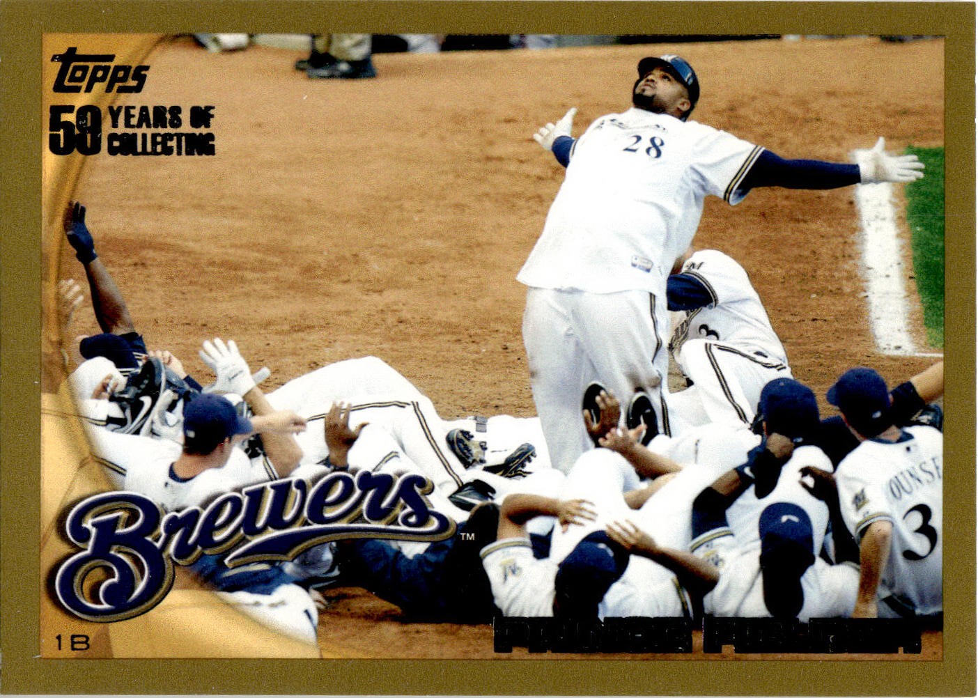 2010 Topps #1 Prince Fielder Gold #/2010 BREWERS