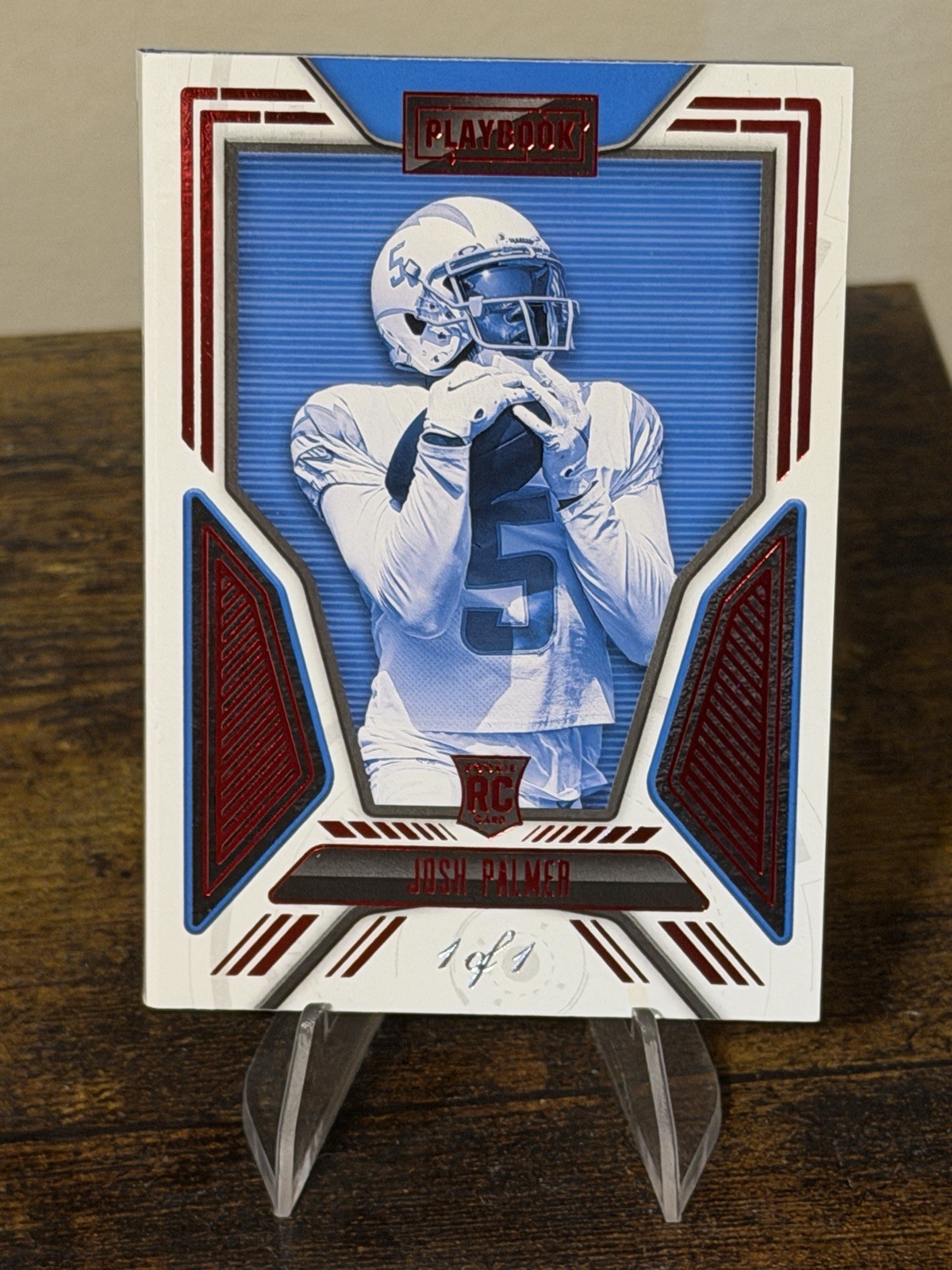 2021 Panini Playbook Josh Palmer 1/1 Rookie NFL SHIELD & Commissioner Football