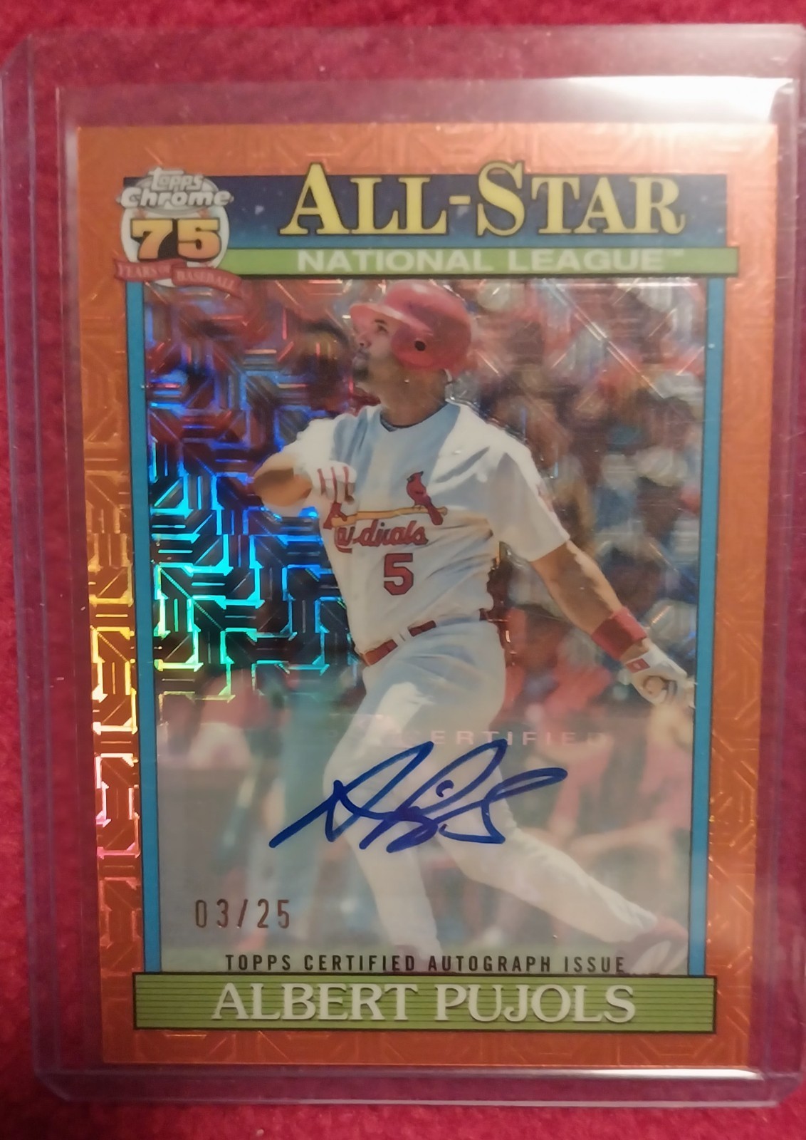 2026 Topps Series 2 Albert Pujols Silver Pack Mojo Auto Orange 03/25 Cardinals