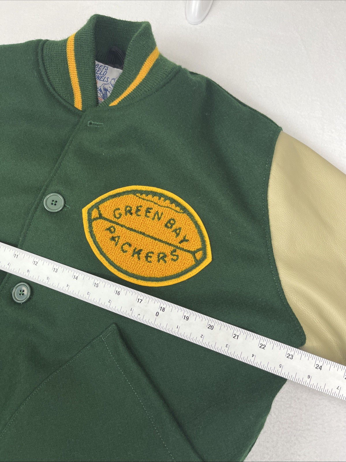 1950’s Green Bay Packers Ebbets Field Flannel Jackets Size Small Wool Leather