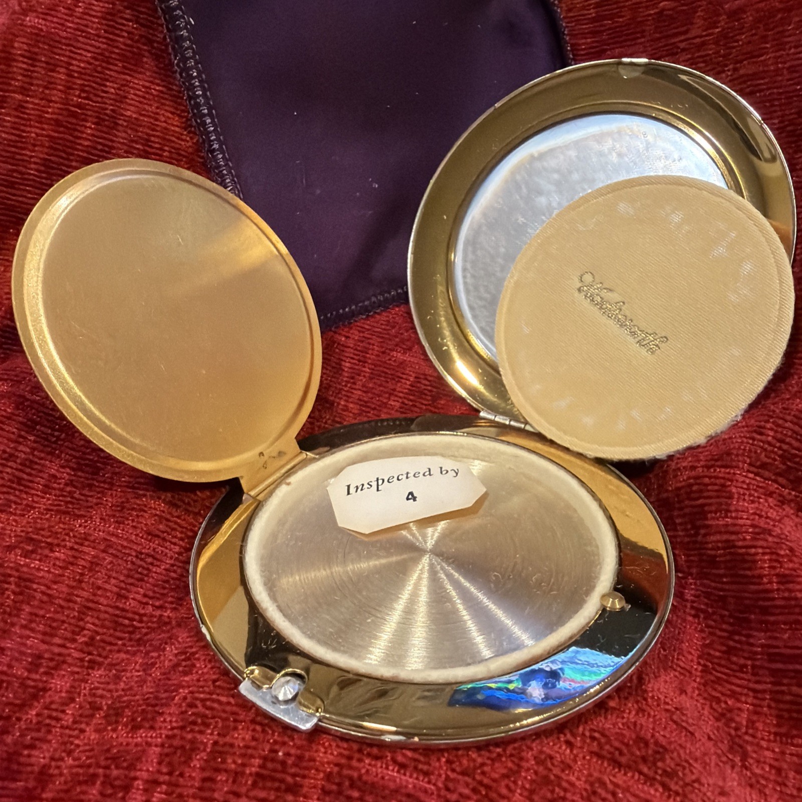 VINTAGE 1950s WADSWORTH Indianapolis 500 Motor Speedway logo compact mirror New