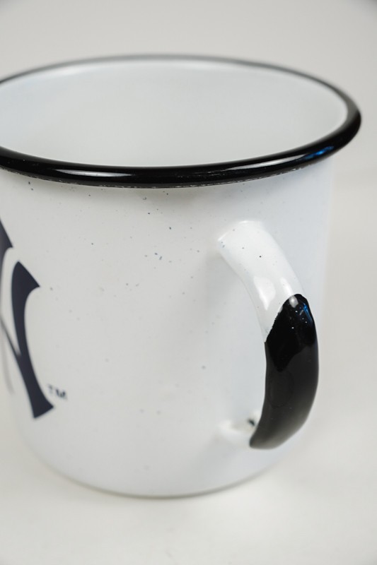New York Yankees 13 oz Camp Metal Coffee Mug White & Navy Blue