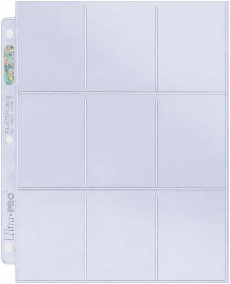 Trading Card Pages Plastic 9 Pocket 100ct Binder Sleeves Protect Storage