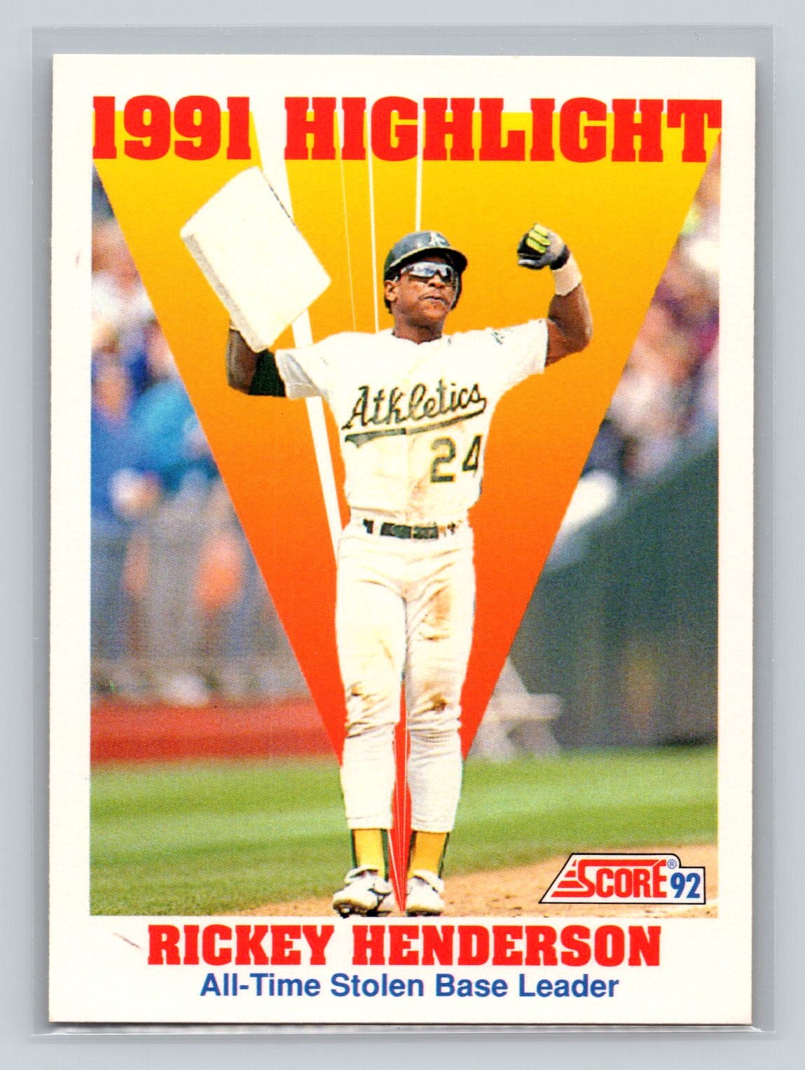1992 Score #430 Rickey Henderson Oakland Athletics
