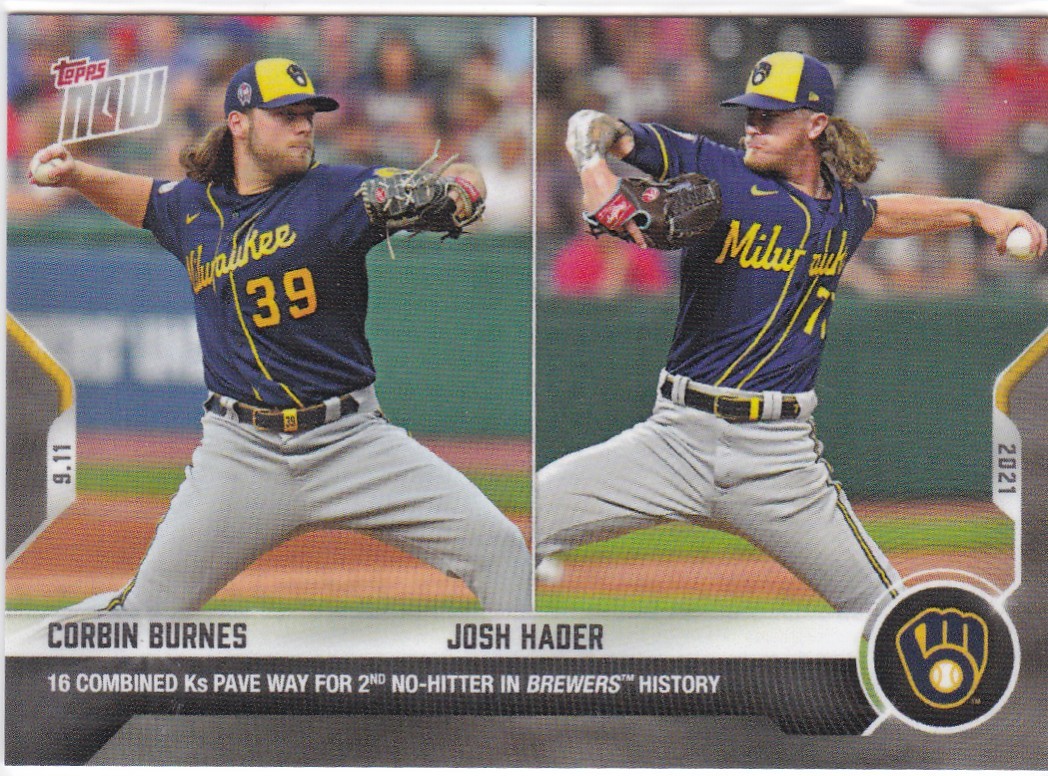 2021 TOPPS NOW #792 COBIN BURNES- MILWAUKEE BREWERS